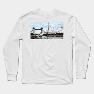 SS RUAHINE MOORED BELOW TOWER BRIDGE, LONDON Long Sleeve T-Shirt